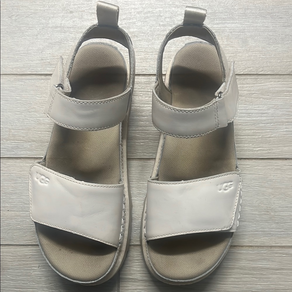 UGG White Sandals with Sporty Design and Comfort Sole